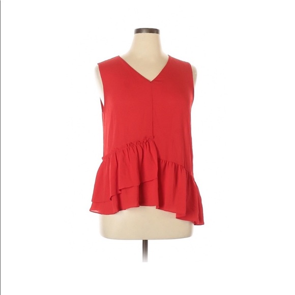 Red Halogen Ruffle Top Size Medium - Picture 4 of 9